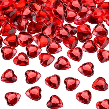 200Piece v Obliki Srca Valentinovo Akril Poroka Ravno Nazaj v Obliki Srca Nosorogovo (Rdeča)