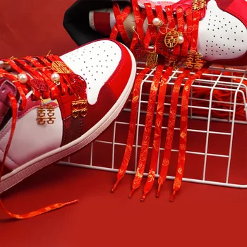 2023 Nov Modni Kitajska Rdeča Vezalko Poroka Ravno Vezalke Za Čevlje Krog Shoelaces Za Superge Beli Šport Čevelj Čipke 1 Par