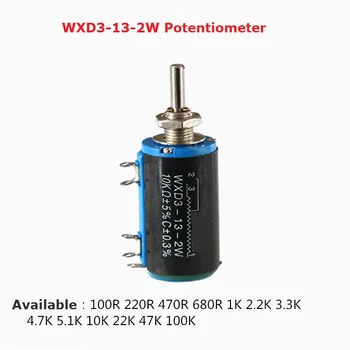 2PCS WXD3-13-2W 680R 220R 470R 1K 10K 3.3 K 5.1 K 47K 2.2 K 4.7 K 22K 100K Ohm Natančno Nastavljiv Upor Potenciometer
