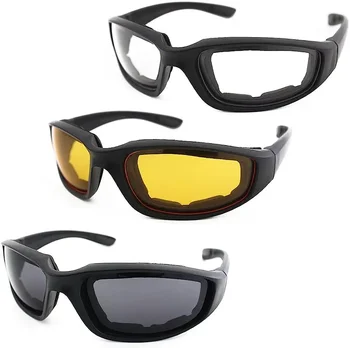 3 Par motorno kolo Jahanje Očala Oblazinjenje Očala z UV Zaščito Dustproof Windproof Motocikel sončna Očala za na Prostem Aktivne