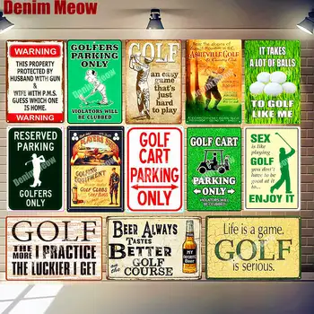 Golf Voziček Parkiranje Plakat Oče je Golf Letnik Kovinsko Ploščo, Bar Klub Dom Dekor Seks Je Kot Igranje Golfa Stenska Ploščica Življenje Tin Znaki