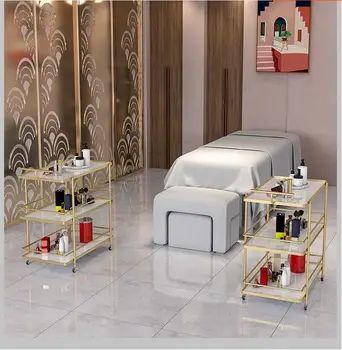 Kozmetični salon poseben voziček high-grade instrument lepoto kože upravljanje tatoo lepoto ciliary mobilne tri-plast posebne police