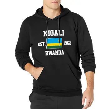 Moški Ženske Hoodies Ruandi EST.1962 Kigaliju Kapitala Hoodie Kapičastih Pulover Hip Hop Majica Bombaž Unisex