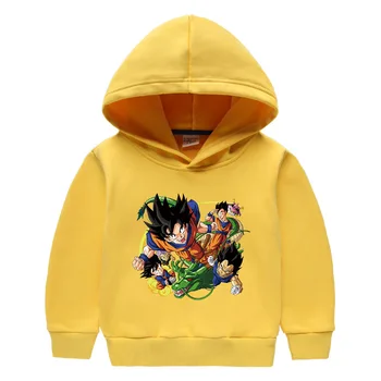 Novo Dragon Ball hooded majica za fante in dekleta v jeseni in pozimi plus žamet in se zgosti dolgo sleeved vrhovi in jakna