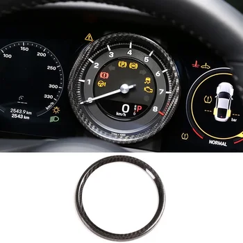 Pravi Ogljikovih Vlaken Meter Zaslon Pokrov Nadzorna Plošča Obroč Tahometer Okvir Avto Notranja Oprema Za Porsche 911 2019-2023