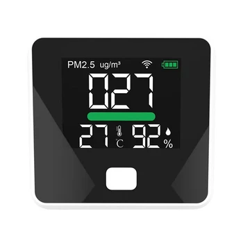 Trgovina na drobno Tuya Wifi Kakovosti Zraka na Meter PM2.5 Temperatura Vlažnost Tester Prenosni LED Zaslon Za Domačo Pisarno