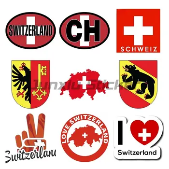 Švica Državna Zastava Avto Nalepke Avto Odbijača Okno Motoristična Čelada Laptop Vinilne Nalepke