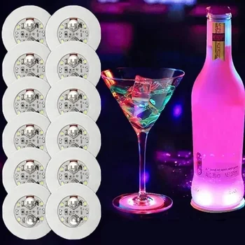 1/4PCS LED Železnica Light Up Coasters Nalepke alkoholnih Pijač Steklenico Pijače Svetlobna Pokal Mat Klub Bar Stranka Avto Poroko Vaza Dekor