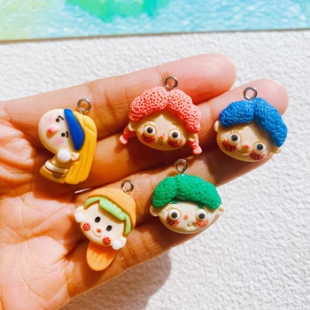 10Pcs Barvanje Las Dekle čarobne gumbe za Obesek Nakit, ki opravlja Dobave, Keychain Ogrlica, Uhani Princes DIY Ugotovitve Dodatki