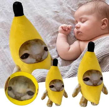 2023 Novo Banana Mačka Plišastih Obesek Srčkan Jok Banana Obesek Darila urha klicati srečna lutke mačka Keychain Smešno Pribor S7X1
