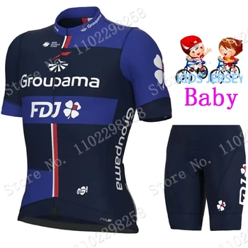 2024 Otroci FDJ Team Kolesarski Dres Komplet Fant Dekleta Kolesarjenje Oblačila Otrok Nouvelle-Aquitaine Cestno Kolo Srajce Obleko Ropa Ciclismo