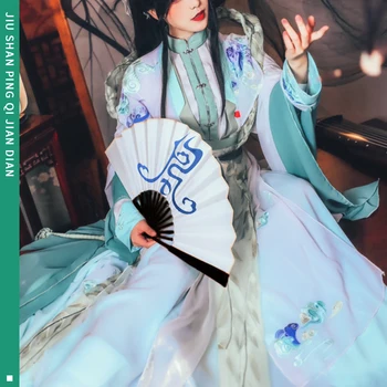 Anime Tian Guan Ci Fu Cosplay, Zložljivi Fan feng shi Shi qingxuan Cosplay Ljubitelj Anime Nebesa Uradnika Blagoslov Papir Fan Prop