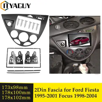 Double Din avtoradia Fascijo za Ford Fiesta Poudarek 1998--2004 Stereo Uspela Namestitev Trim Komplet GPS DVD Okvir CD Ploščo Plošča