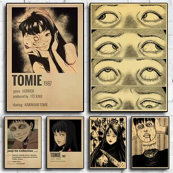 Groza Anime Junji Ito Plakati Tomie Retro DIY Letnik Soba, Bar Cafe Dekor Natisne Wall Wall art dekor plakat platno slikarstvo