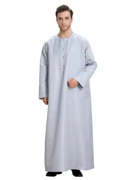Muslimanskih Moških Priložnostne Dolg Rokav Jubba Thobe Islamska Oblačila Ramadana Tam Kaftan Haljo Dubaj Savdska Abaya Caftan Jubah Tam Kaftan Arabski Obleko