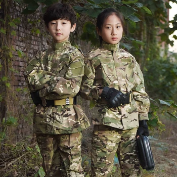 Otrok Vojaško Uniformo Taktični Boj Obleke Suknjič Hlače Nastavite Airsoft Prikrivanje 2pcs Otroci Posebno Swat Vojska bo Ustrezala Izpopolnjevalni