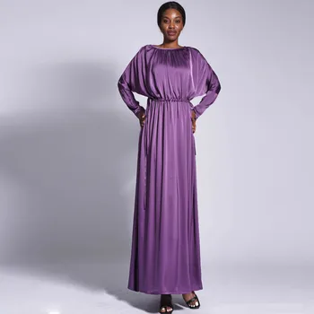 Rmandan Eid Haljo Obleko Modne Muslimanske Ženske Maxi Obleko Abaya Ženski Islamske Abayas z Vrvico Jalabiya tam kaftan Haljo Obleke Nove