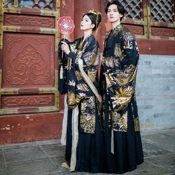 Starodavna Tradicionalna Kitajska Obleka Black Hanfu Določa Oblačila Halloween Cosplay Kostum Za Orientalski Ples Moški Ženske Vestido Hanfu