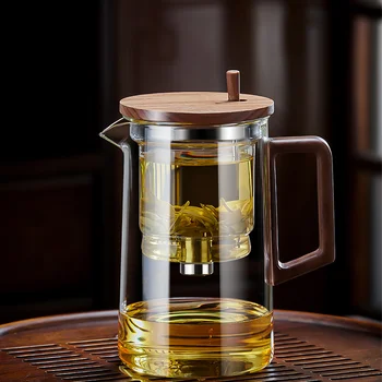 Toplotno Odporno Steklo Čajnik Eno-gumb za Filtriranje grelnik vode za Gospodinjstvo Maker Priročno Segrevajo Filter Kitajski Čaj, Set