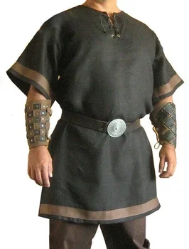 Viking Rdeče Barve Renaissance Couture Jakno Obleko Oklep Re-enactment LARP Srednjeveške